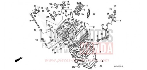 CYLINDER/CYLINDER HEAD (FRONT) NTV650P de 1993